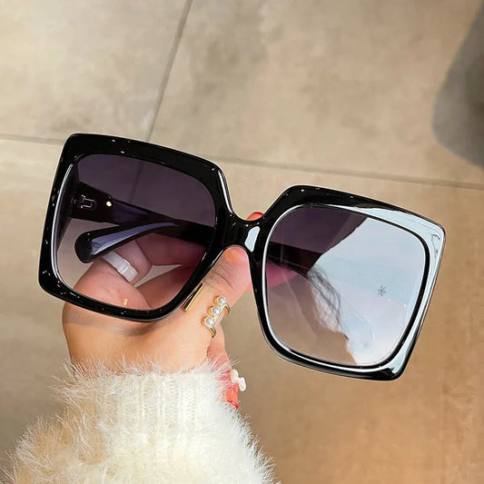 Fashion Lady Oversized Square Sunglasses For Women Men Luxury Brand Gradient Sun Glasses Female Mirror Shades Oculos UV400