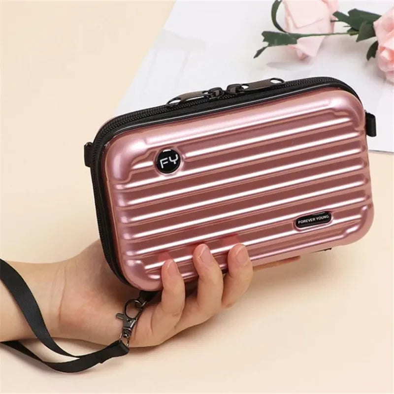 New Hard Shell Makeup Bag Girl Portable Storage Bag PC Women Small Shoulder Crossbody Bag