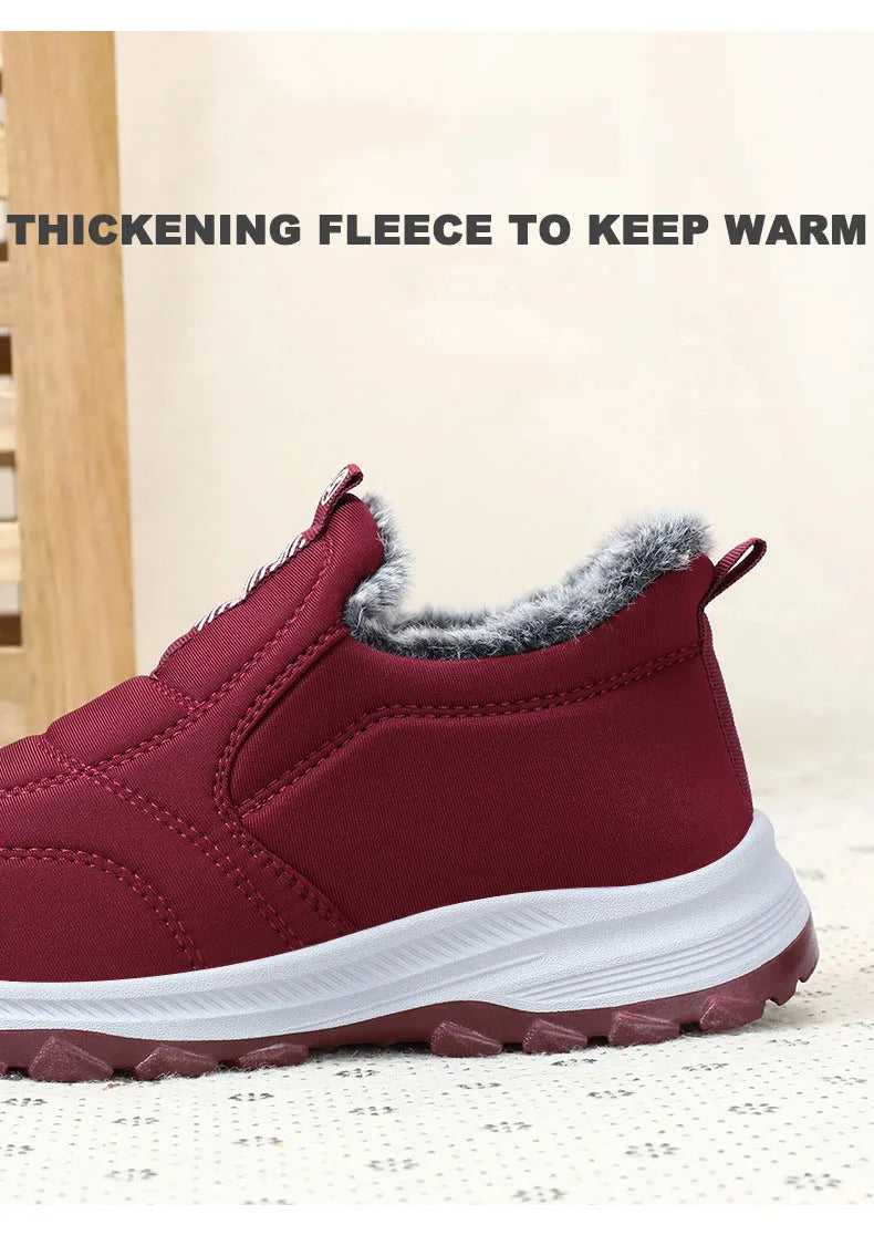 Women's Winter Slip On Walking Shoes Fashion Lightweight Running Shoes For Women Workout Warm Casual Non Slip Sneakers