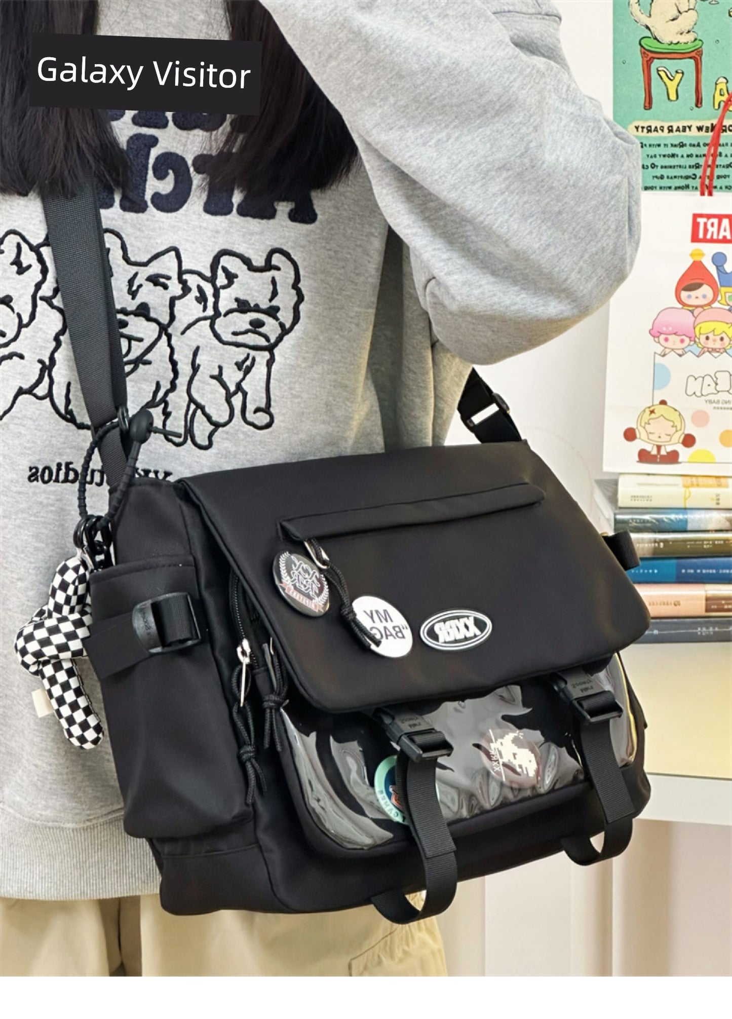 Parka College Student Class K-style Trendy Messenger Bag