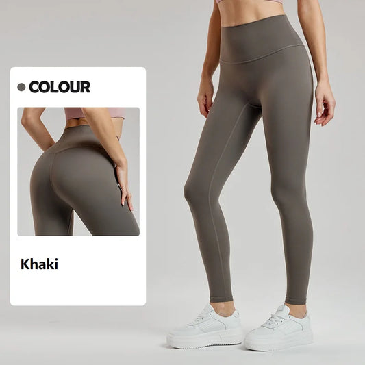 Women's Yoga Pants Thin Velvet Seam Thickened Sports Leggings Fitness Pants  Gray Brown Black Khaki Purple