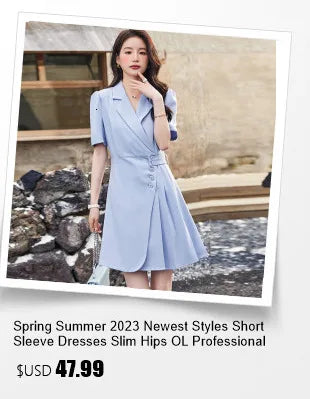 Summer Short Sleeve Elegant Dresses for Women Slim Hips with Scarf Professional Business Work Wear Office Ladies Vestidos