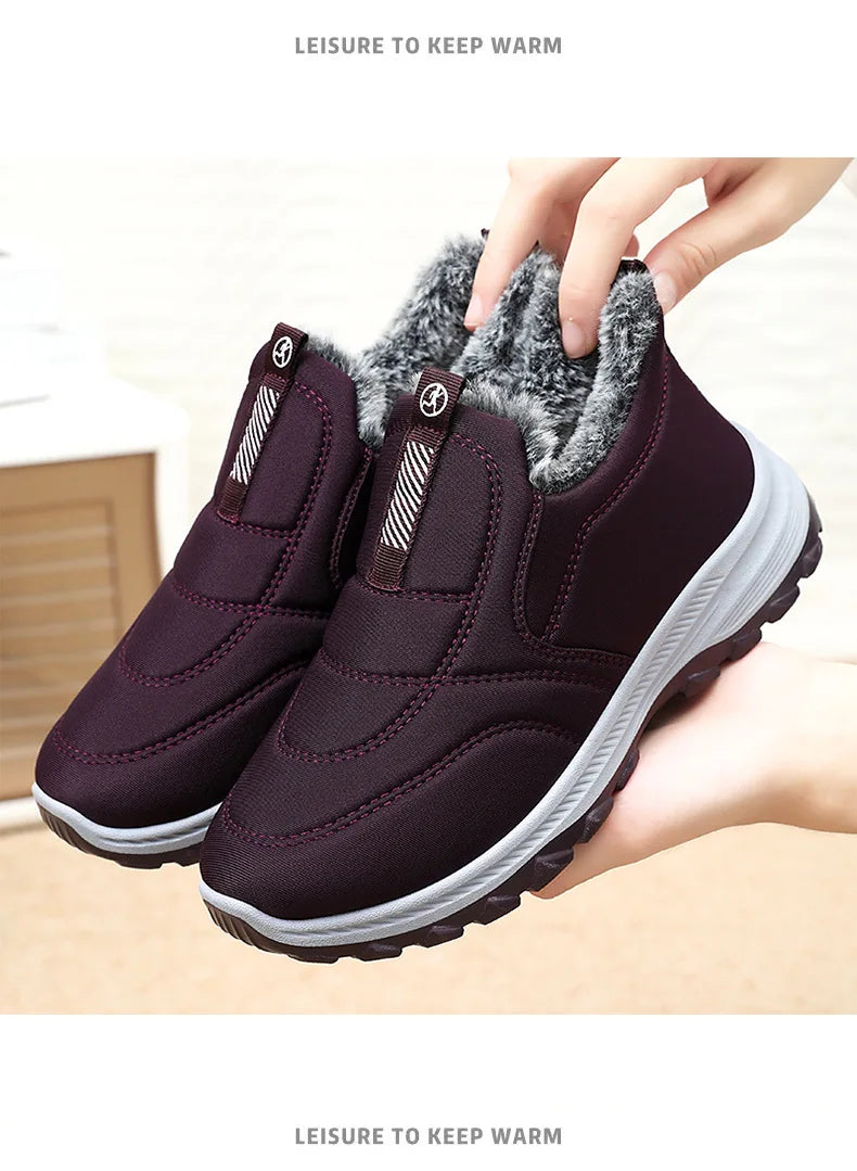 Women's Winter Slip On Walking Shoes Fashion Lightweight Running Shoes For Women Workout Warm Casual Non Slip Sneakers