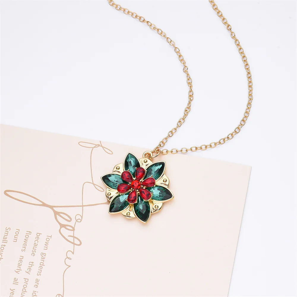 Harong New Fashion Crystal Flower Anastasia Women's Necklace Vintage Elsa Princess Together in Paris Pendant Cosplay Jewelry