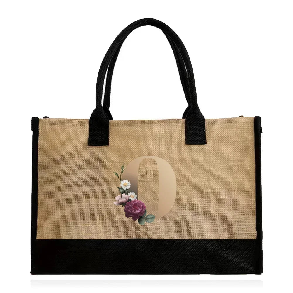 letter o canvas tote bag