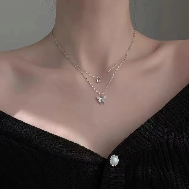 French Short Clavicle Chain New Flower Fairy Light Luxury Minority Design Temperament Pearl Tassel NecklaceTrendy Girl Gifts