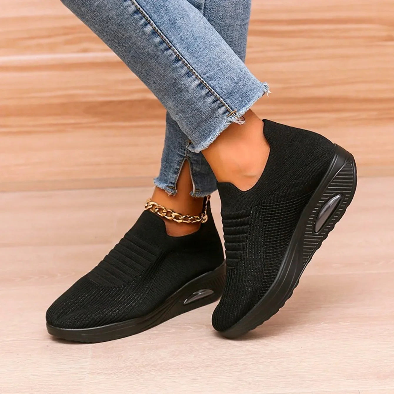 Women New Deep Mouth Comfortable Running Non-slip Sneakers Trend Lightweight Designer Thick Casual Shoes 2024 Zapatos De Mujer