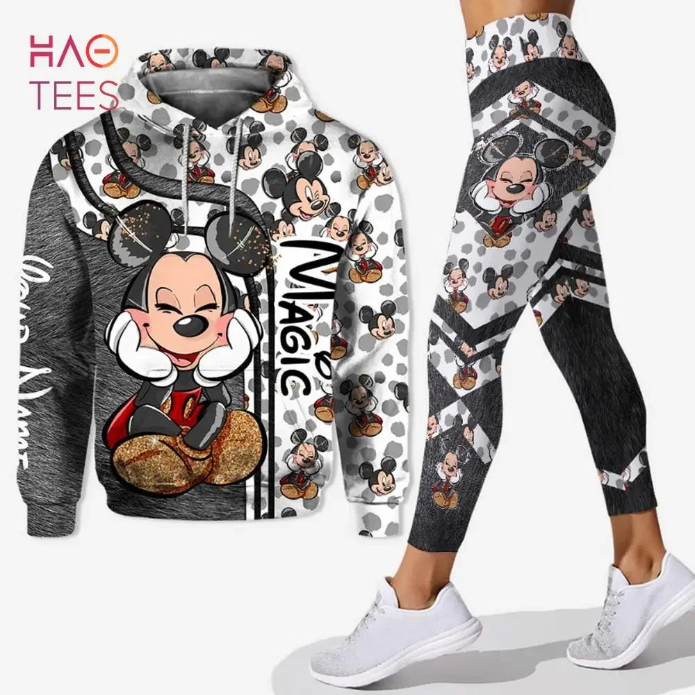 Disney Cheshire Cat 3D Hoodie Women's Hoodie Set Yoga Pants Sweatpants Women's Disney Yoga Hoodie Leggings Fashion Tracksuit