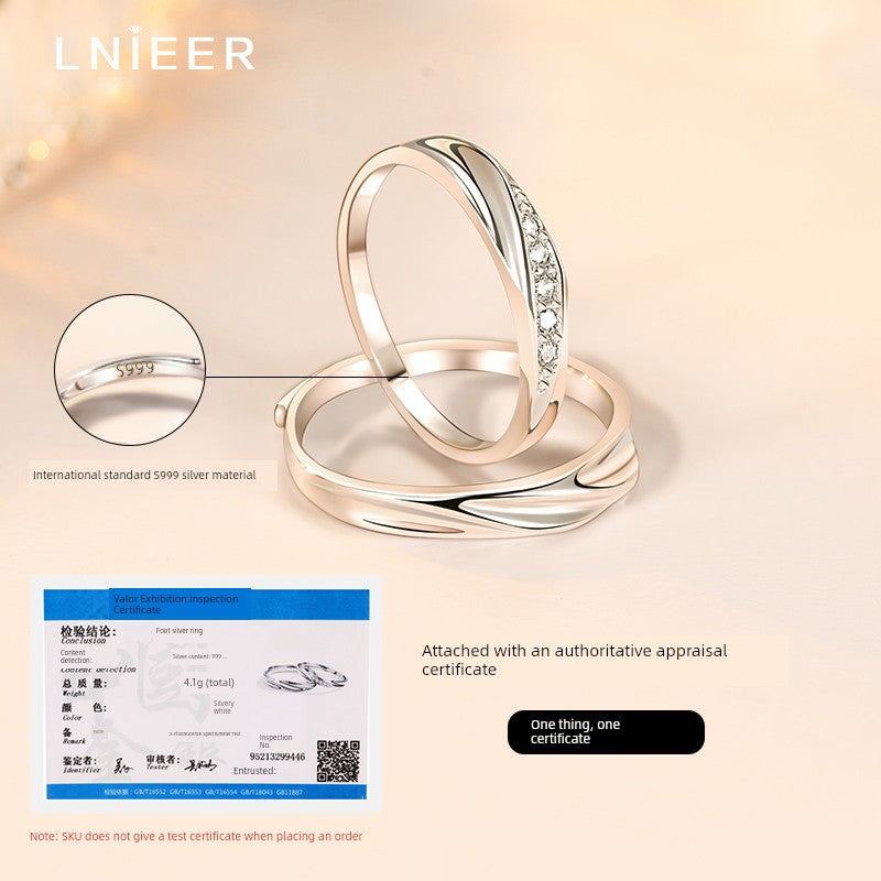 Mobius Sterling Silver Female Couple Rings Boyfriend 520 Gift