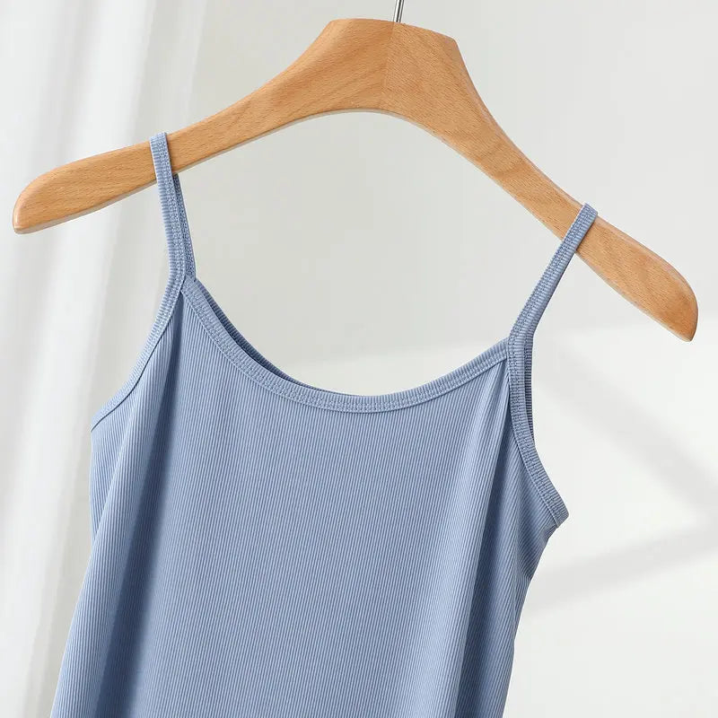 Summer icesilk Spaghetti strap Dress A-Line Thin Slip dress solid color Casual Camisole dresses summer sundress slips