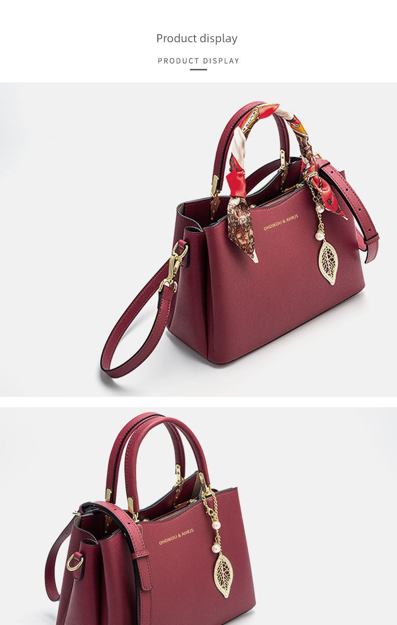 Hong Kong Genuine Leather Red Wedding Middle-Aged Women's Mom Bag