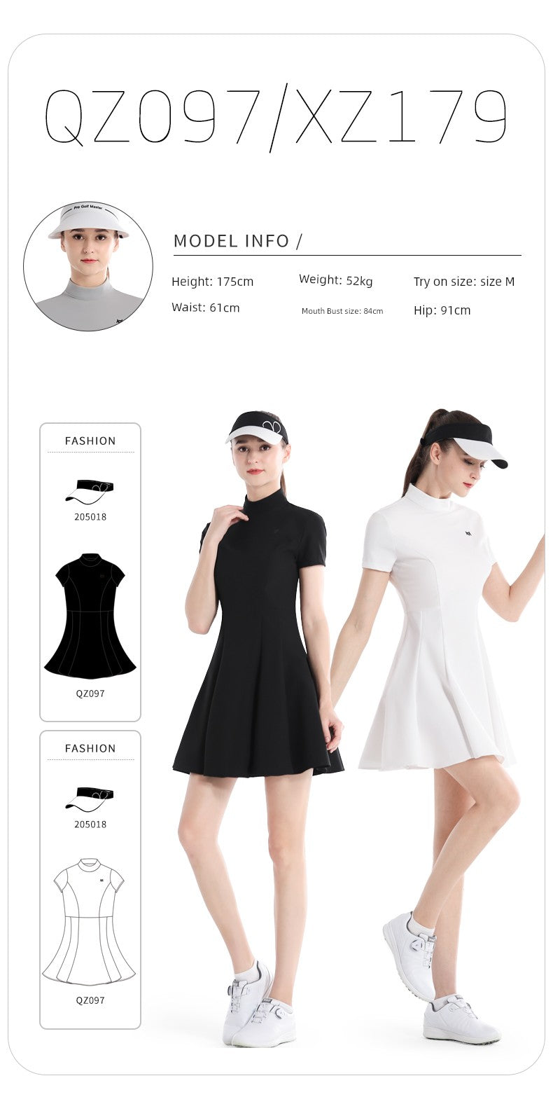 PGM Summer Golf Women's Slim Fit Waist-Controlled Slimming A- line Dress Short Sleeve Women's Dress Suit K-style Golf Clothing