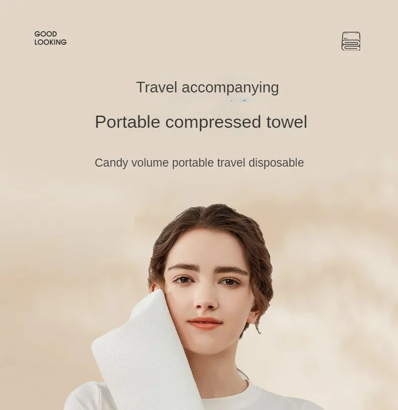 Disposable Travel Compressed Towels Thickened Portable Disposable Face Cloth Makeup Remover Cleaning Square Camping Trips Towel