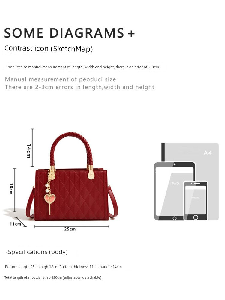 Classy Red Mother's Day Gift Satchel Bridal Bag