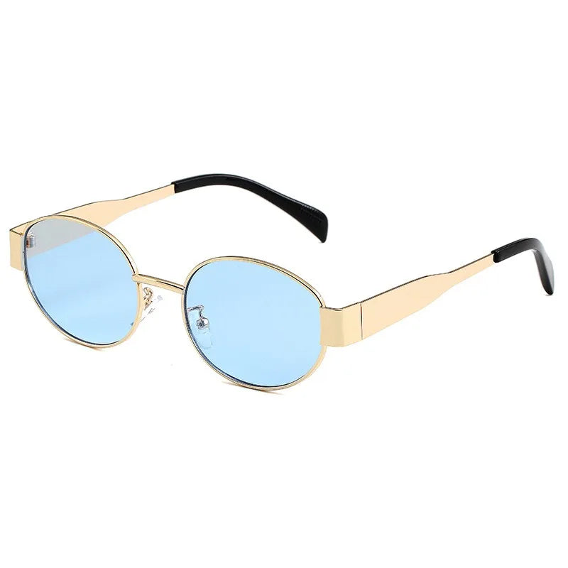 High Quality Men and Woman Small Round Metal Fashion Sunglasses 2024 New Oval Sunglasses Womens Vintage Gucci Sun Glasses gafas