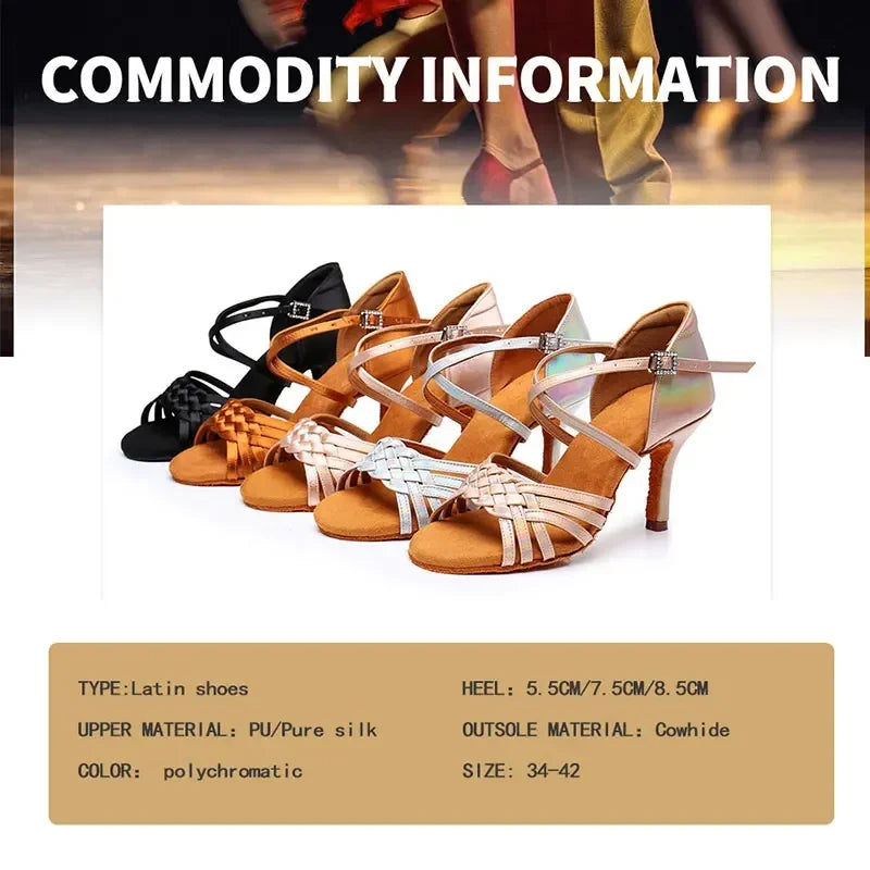 Professional Latin dance shoes, national standard dance shoes, tango women's high-heeled dance shoes, 2024 new style