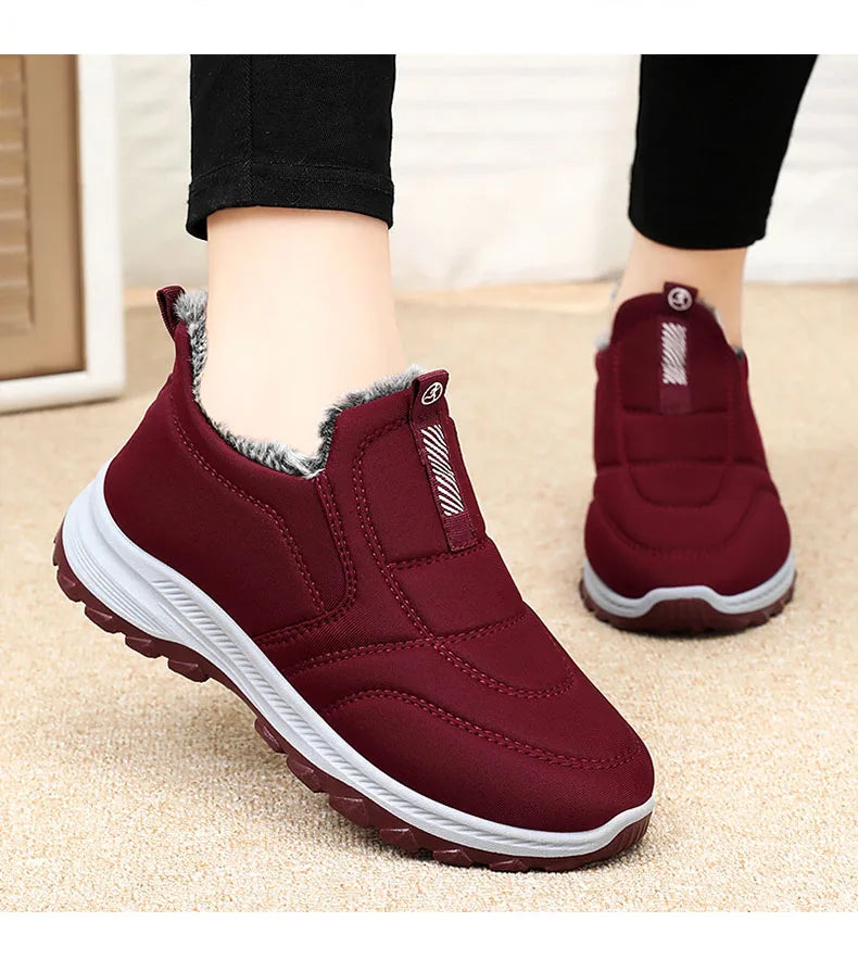 Women's Winter Slip On Walking Shoes Fashion Lightweight Running Shoes For Women Workout Warm Casual Non Slip Sneakers