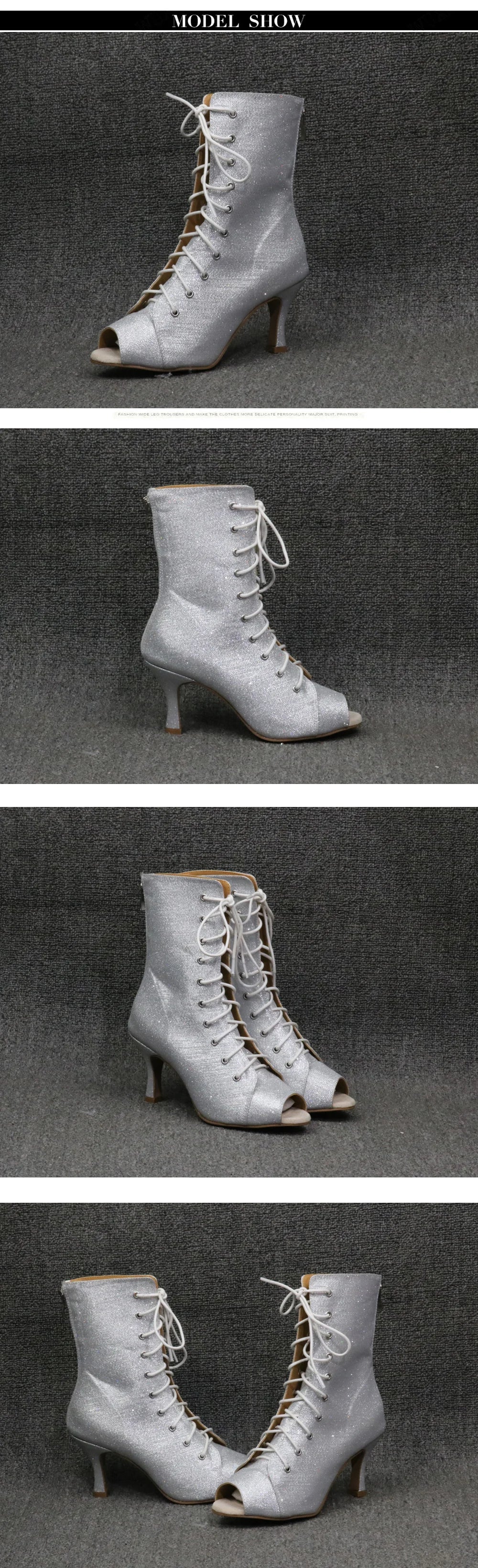 New European and American high heels with straps and hollow out cool boots, modern dance steel pipe jazz dance boots, indoor