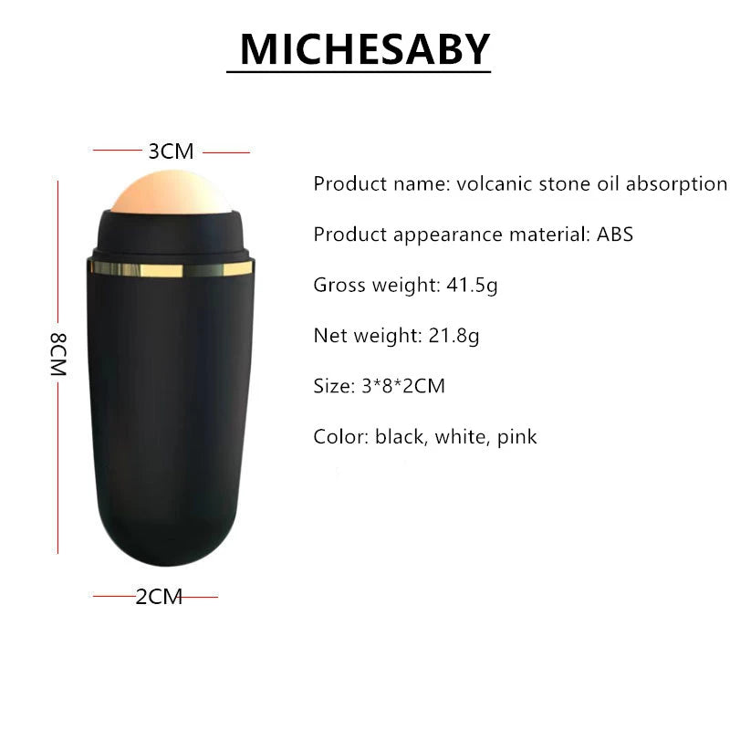 New Face Oil Absorbing Roller Skin Care Tool Volcanic Stone Oil Absorber Washable Facial Oil Removing Care Skin Makeup Tool