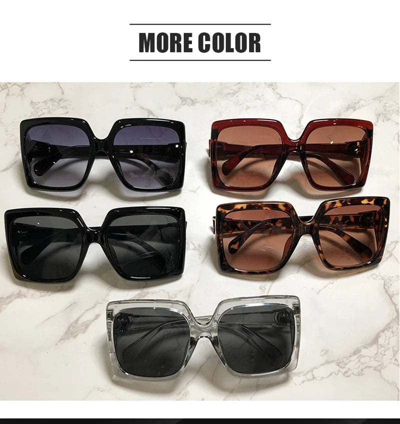 Fashion Lady Oversized Square Sunglasses For Women Men Luxury Brand Gradient Sun Glasses Female Mirror Shades Oculos UV400