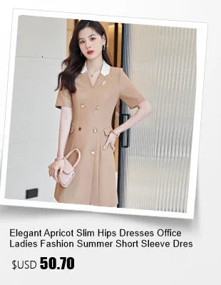 Summer Short Sleeve Elegant Dresses for Women Slim Hips with Scarf Professional Business Work Wear Office Ladies Vestidos