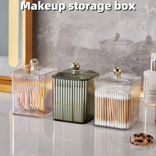 Cotton storage box Desktop dresser dust proof clear makeup remover cotton lipstick makeup box1pc