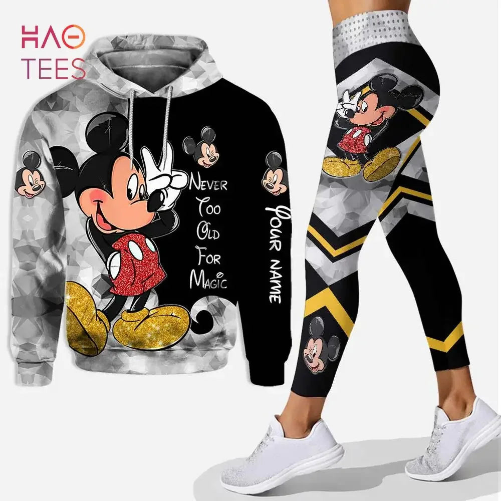 Disney Cheshire Cat 3D Hoodie Women's Hoodie Set Yoga Pants Sweatpants Women's Disney Yoga Hoodie Leggings Fashion Tracksuit