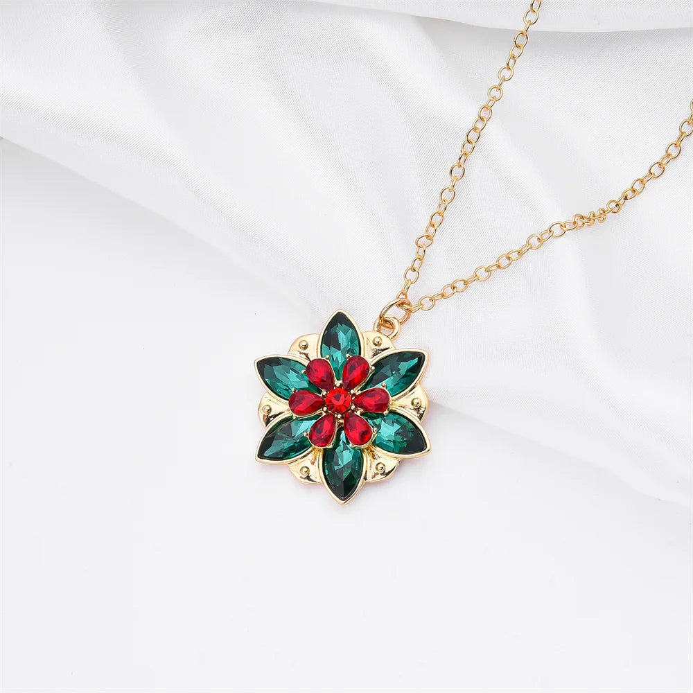 Harong New Fashion Crystal Flower Anastasia Women's Necklace Vintage Elsa Princess Together in Paris Pendant Cosplay Jewelry