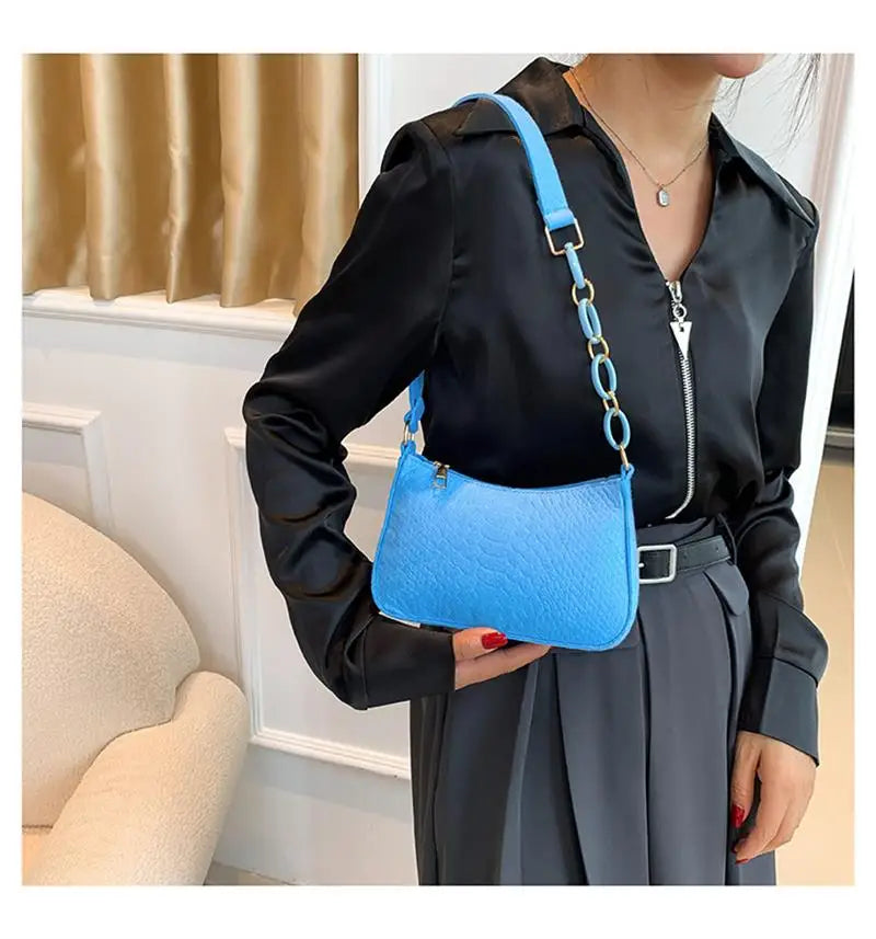 Portable Handbag Contrasting Color Underarm Bag Stylish Underarm Bags Casual And Fashionable Large Capacity women Bags wholesale