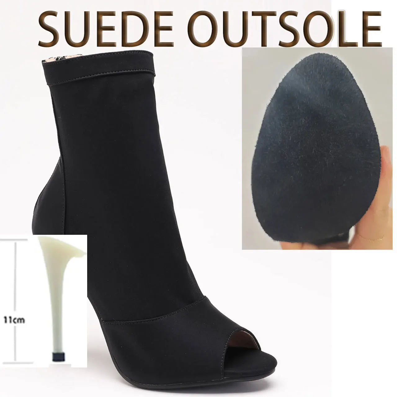 New Sexy 2024 Women Black High Heels Trend Ballroom Suede Sole Customizable for Latin Dancing Street Stilettos Plus Size