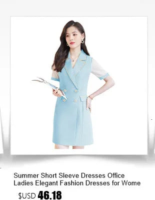 Summer Short Sleeve Elegant Dresses for Women Slim Hips with Scarf Professional Business Work Wear Office Ladies Vestidos