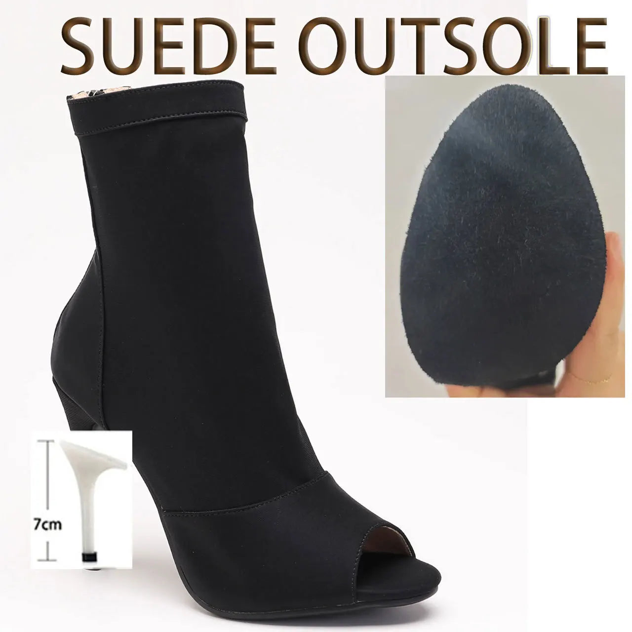 New Sexy 2024 Women Black High Heels Trend Ballroom Suede Sole Customizable for Latin Dancing Street Stilettos Plus Size