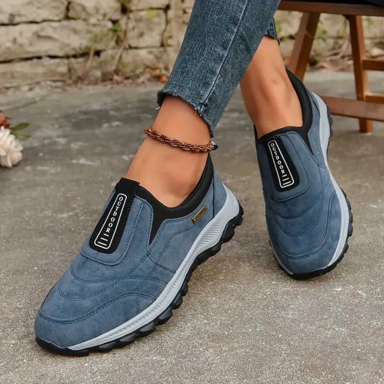 Women Casual Shoes Breathable Orthopedic Travel Sports Shoes Flat Slip on For Outdoor Activity Hiking Walking Casual Sneakers