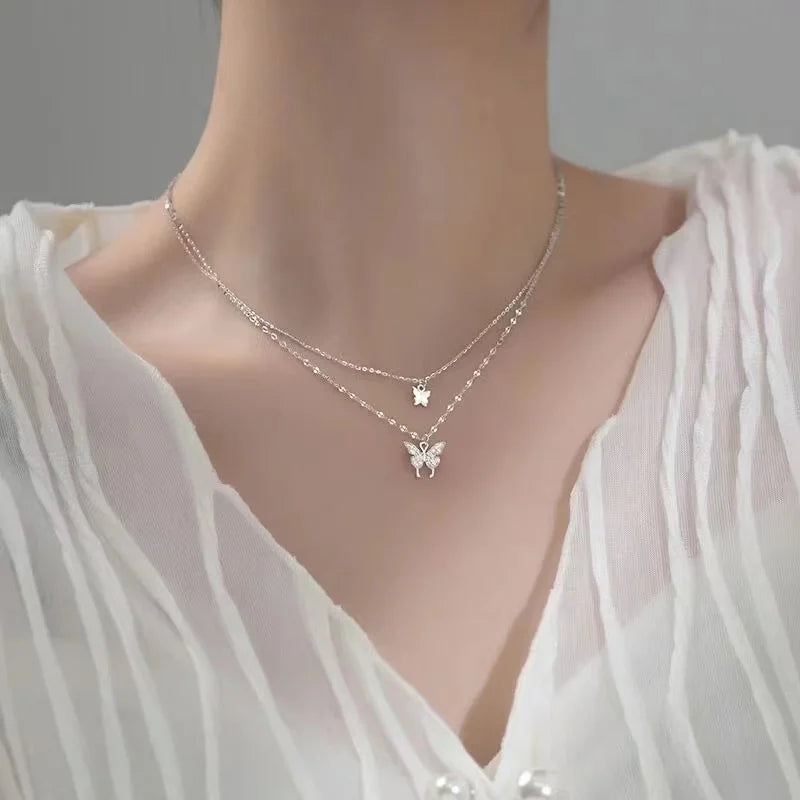 French Short Clavicle Chain New Flower Fairy Light Luxury Minority Design Temperament Pearl Tassel NecklaceTrendy Girl Gifts