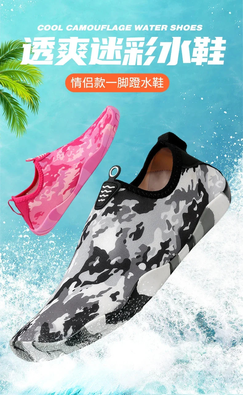 Unisex Summer Water Shoes Men Breathable Aqua Shoes Rubber Upstream Shoes Woman Beach Sandals Diving Swimming Socks Plus 46