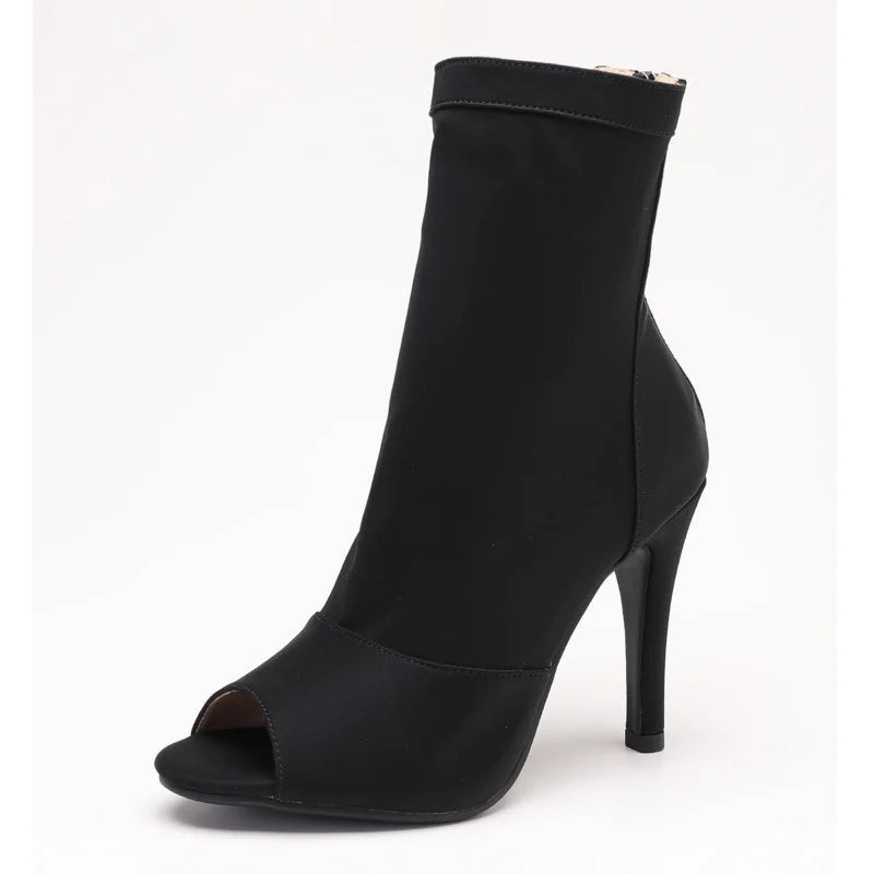 New Sexy 2024 Women Black High Heels Trend Ballroom Suede Sole Customizable for Latin Dancing Street Stilettos Plus Size