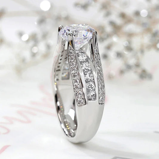 Wedding Rings for Women Luxury Trendy Silver Color Engagement Rings Modern Fashion Design Female Jewelry Wholesale