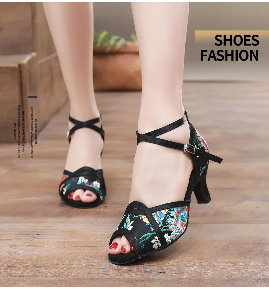 Ballroom Dance Shoes Women Latin Women's Shoes Heel Women's Sandals Summer 2024 High Heels Sandals Elegant Woman Heeled Standard