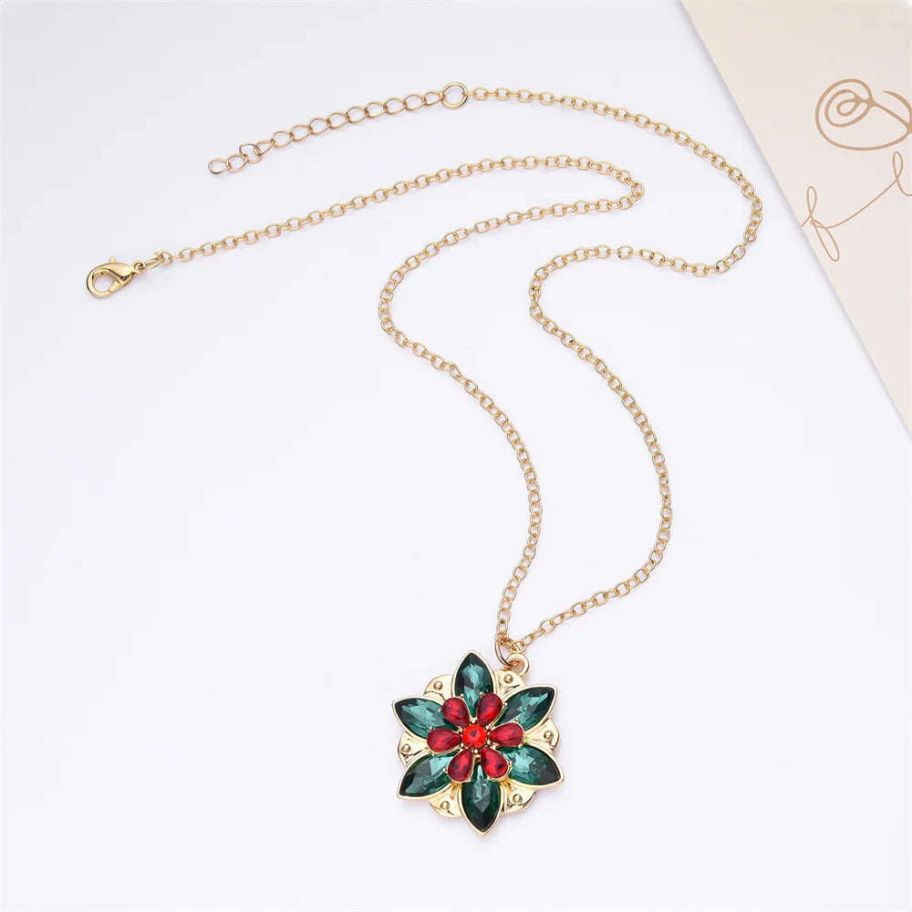 Harong New Fashion Crystal Flower Anastasia Women's Necklace Vintage Elsa Princess Together in Paris Pendant Cosplay Jewelry