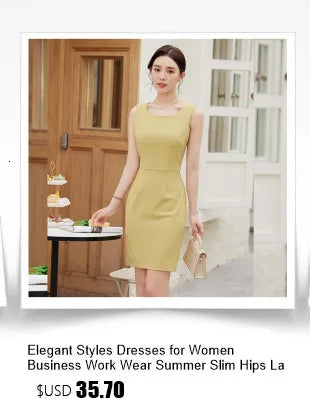 Summer Short Sleeve Elegant Dresses for Women Slim Hips with Scarf Professional Business Work Wear Office Ladies Vestidos