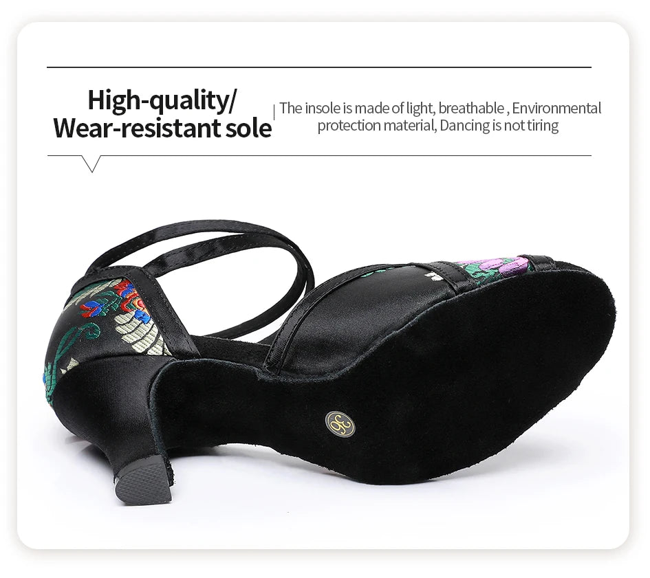 Ballroom Dance Shoes Women Latin Women's Shoes Heel Women's Sandals Summer 2024 High Heels Sandals Elegant Woman Heeled Standard