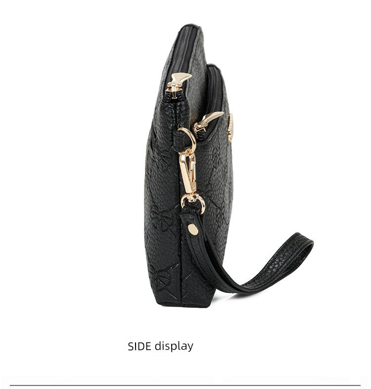 Women's Bag New Shoulder Bag Soft Leather Phone Bag Fashion Crossbody Bag Women's Simple Clutch K-style Women's Small Square Bag