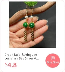 Burmese Jade Gourd Earrings White Real Jewelry Certificate Luxury Women Gemstone Amulets 925 Silver Charm Amulet Natural