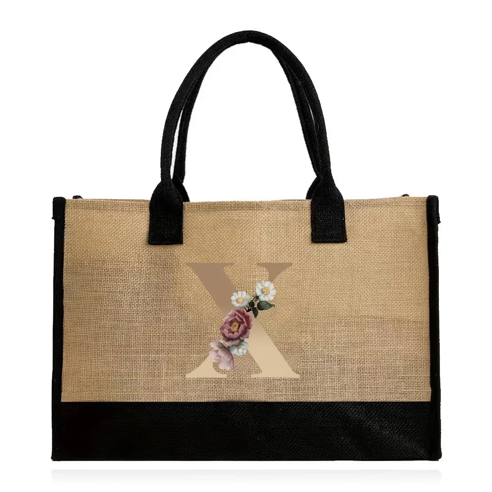 letter X canvas tote bag