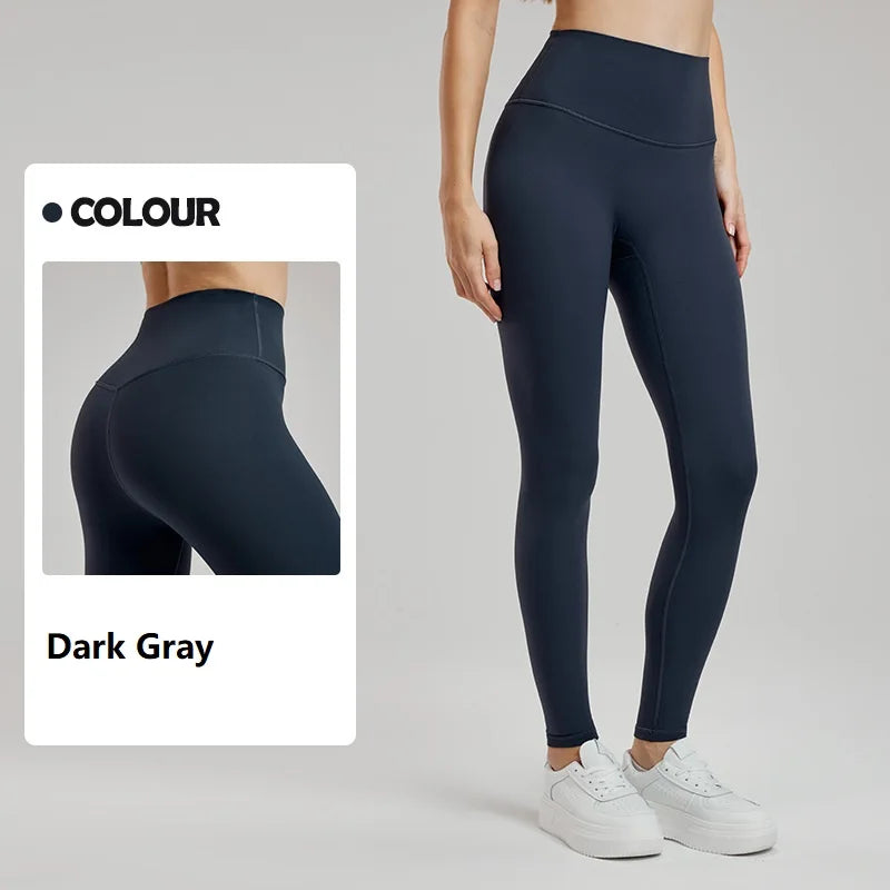 Women's Yoga Pants Thin Velvet Seam Thickened Sports Leggings Fitness Pants  Gray Brown Black Khaki Purple