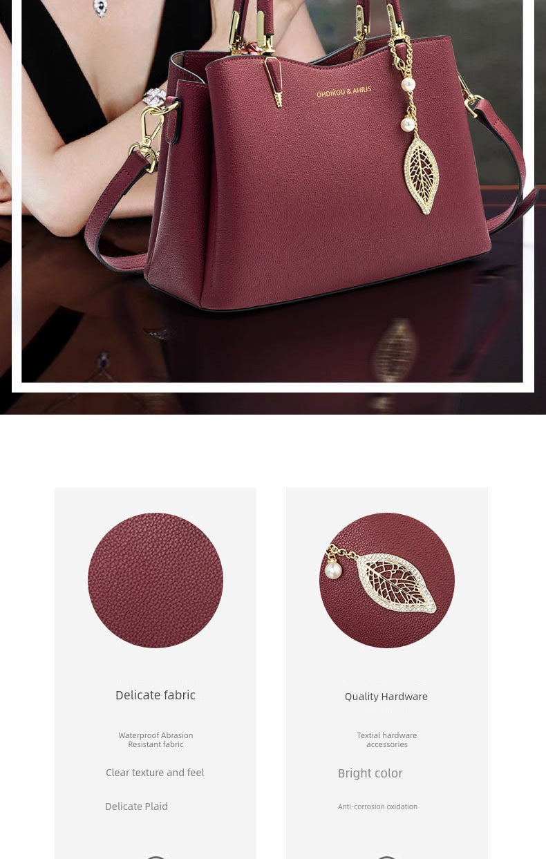 Hong Kong Genuine Leather Red Wedding Middle-Aged Women's Mom Bag