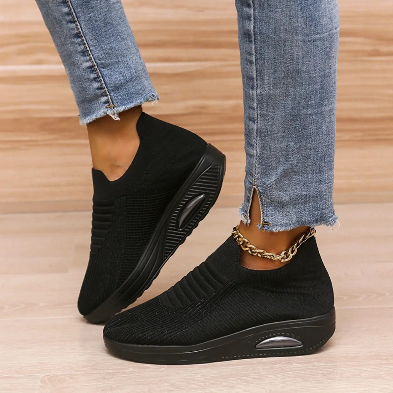 Women New Deep Mouth Comfortable Running Non-slip Sneakers Trend Lightweight Designer Thick Casual Shoes 2024 Zapatos De Mujer