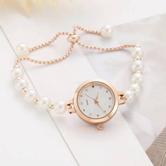 Original Luxury Watch for Women Fashion Design Pearl Bracelet Strap Watches Ladies Elegant Wristwatches Gifts relojes para damas