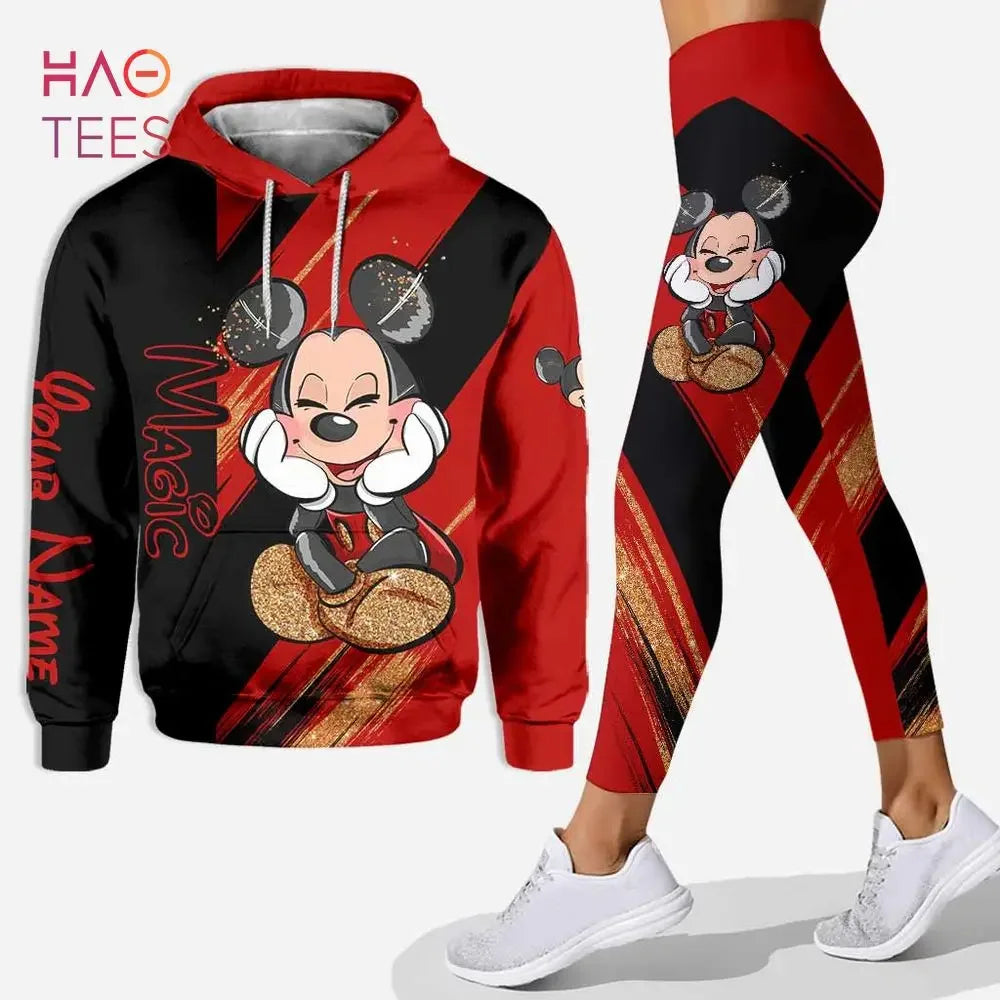 Disney Cheshire Cat 3D Hoodie Women's Hoodie Set Yoga Pants Sweatpants Women's Disney Yoga Hoodie Leggings Fashion Tracksuit