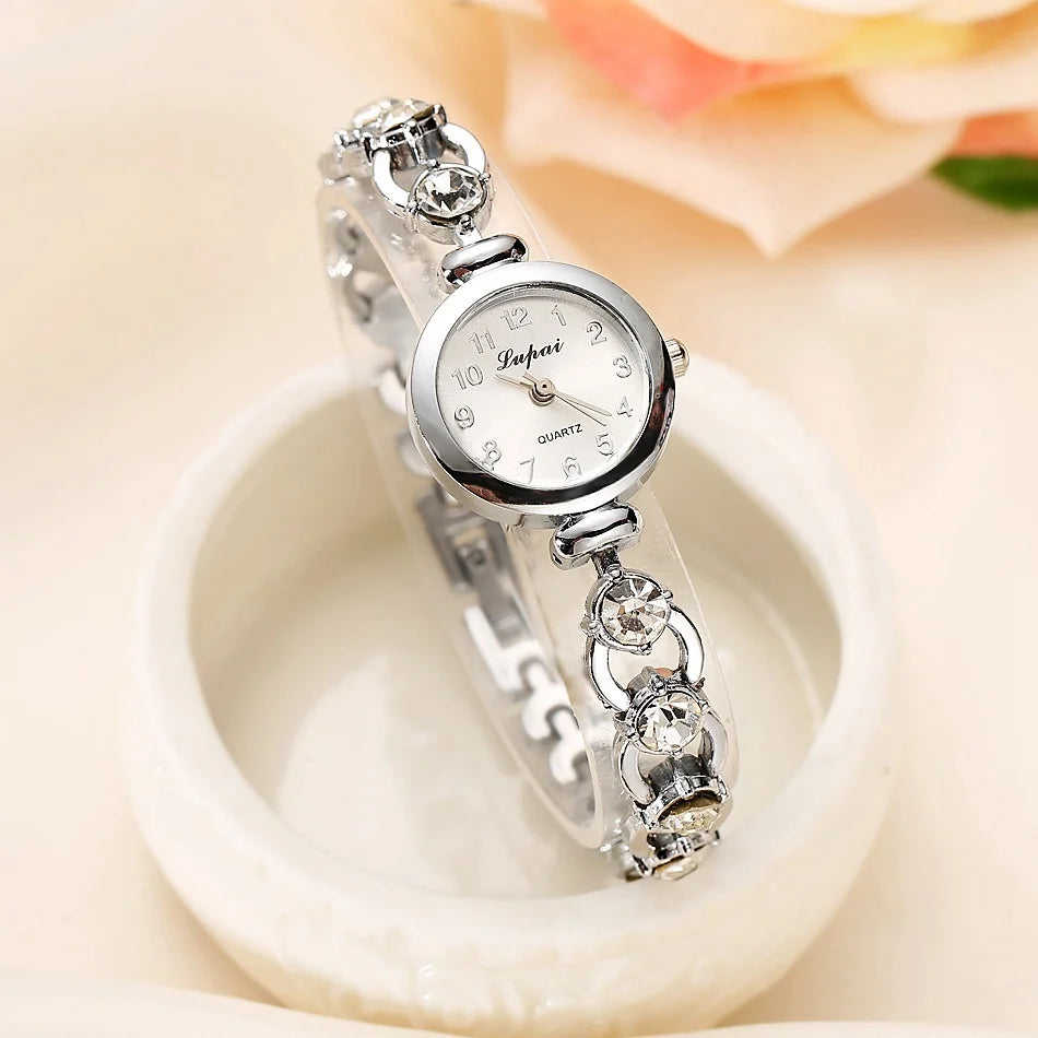 Women Watches 2024 Luxury Brands Stainless Steel Crystal Bracelet Wrist Watch Fashion Ladies Dress Reloj Mujer Montre Femme